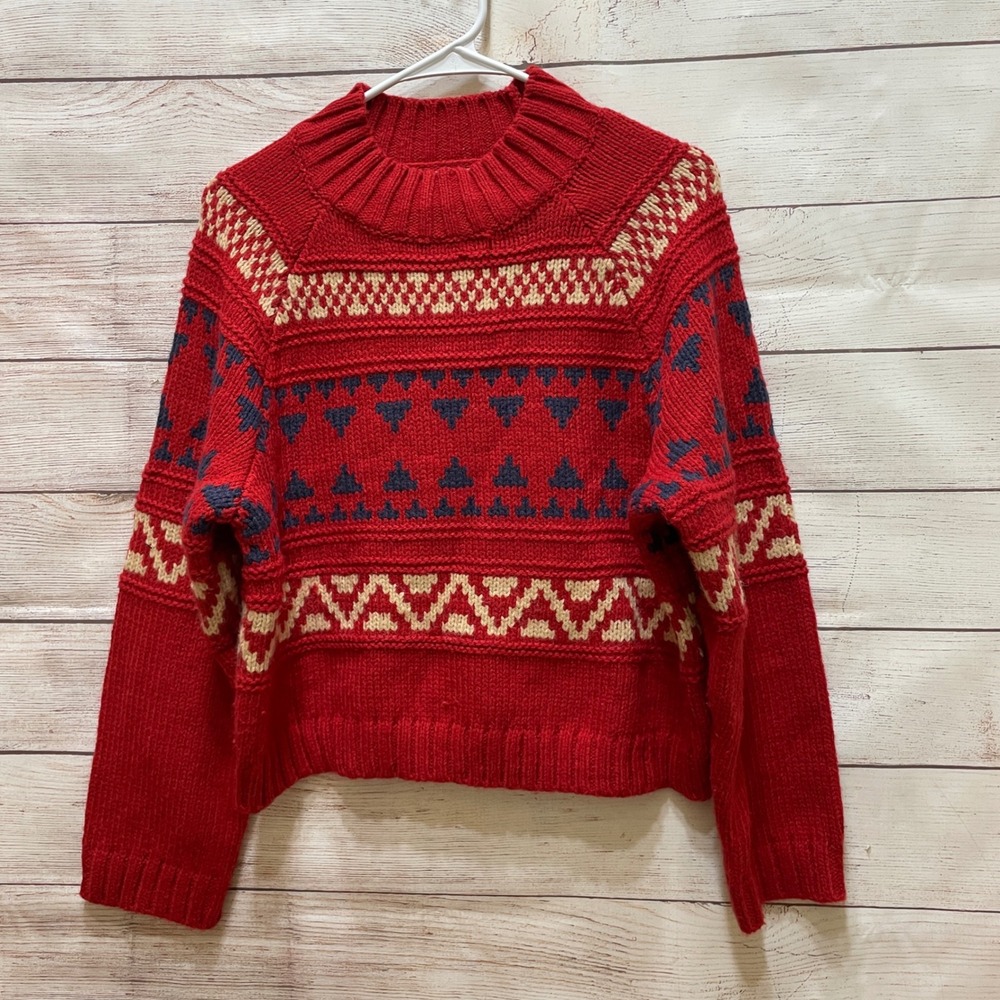 UNIVERSAL THREAD SKI SWEATER IN RED‎ NORDIC DESIGN